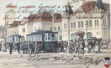 In fata Garii Oradea la 1908